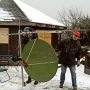 Preparing the 23cm antenna set-up close to our hut